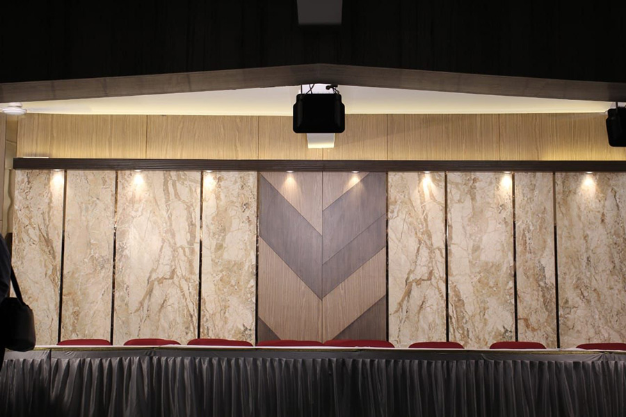 Auditorium Stage Accent Wall- Maharashtra College